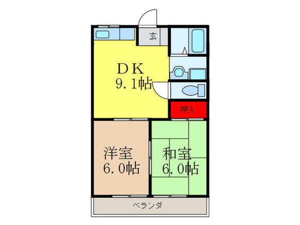 フレグランス佐藤Ⅱの物件間取画像